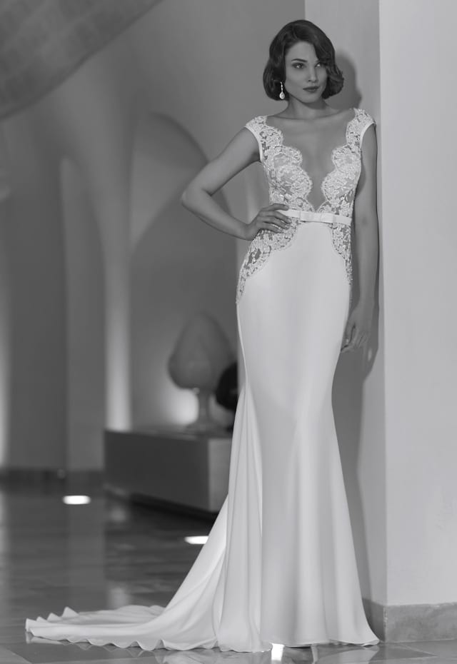 mysecret sposa abito da sposa prezioso abito in crepe elasticizzato