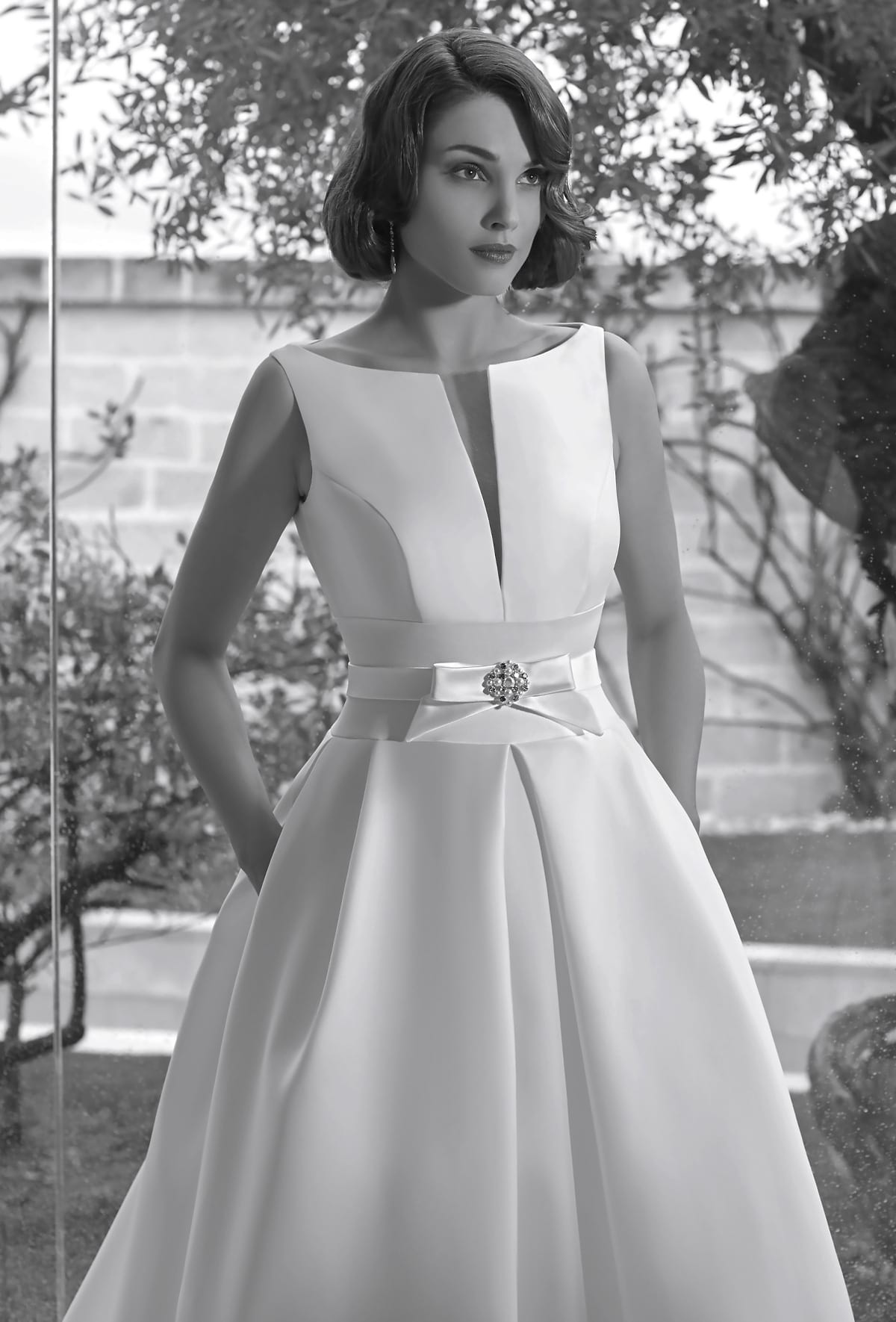 mysecret sposa abito da sposa profondo spacco velato al centro