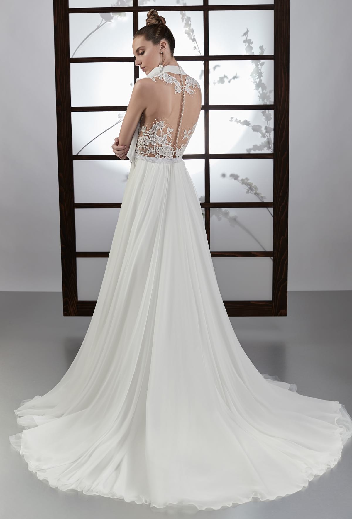 mysecret sposa abito con soffice sopragonna in tulle e georgette