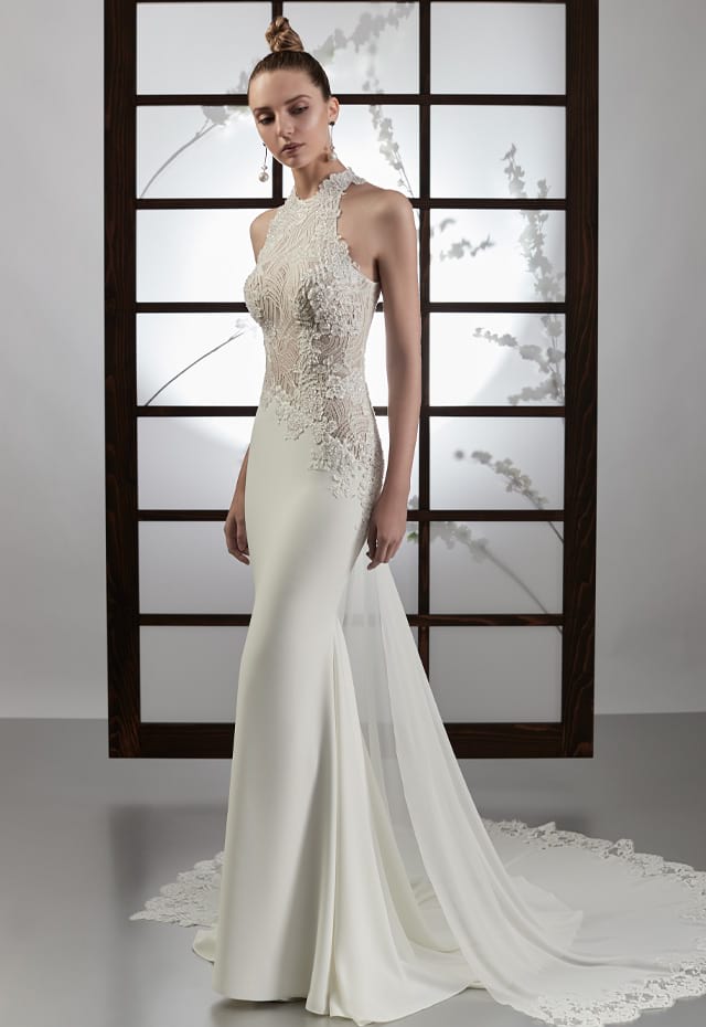 mysecret sposa abito da sposa in crepe elasticizzato a sirena