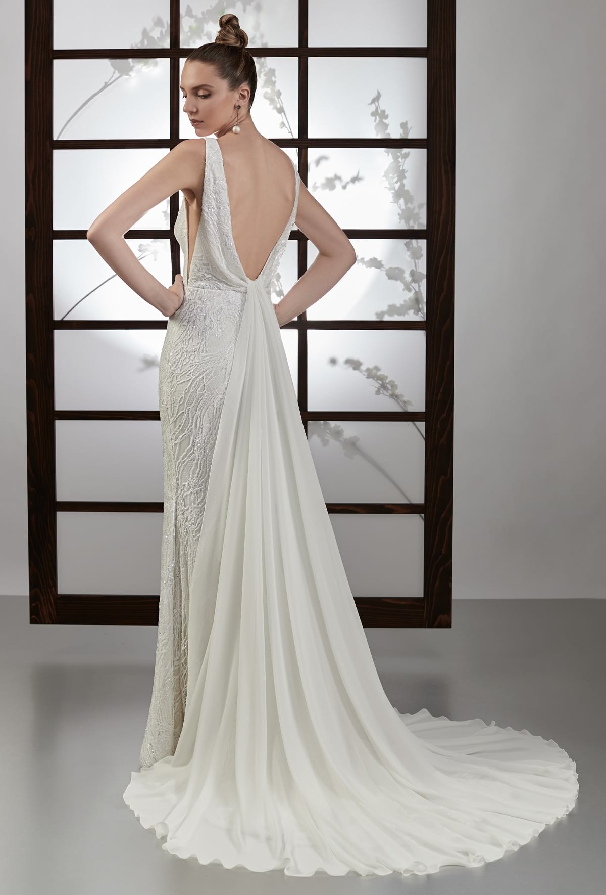 mysecret sposa coda in georgette e spacco laterale