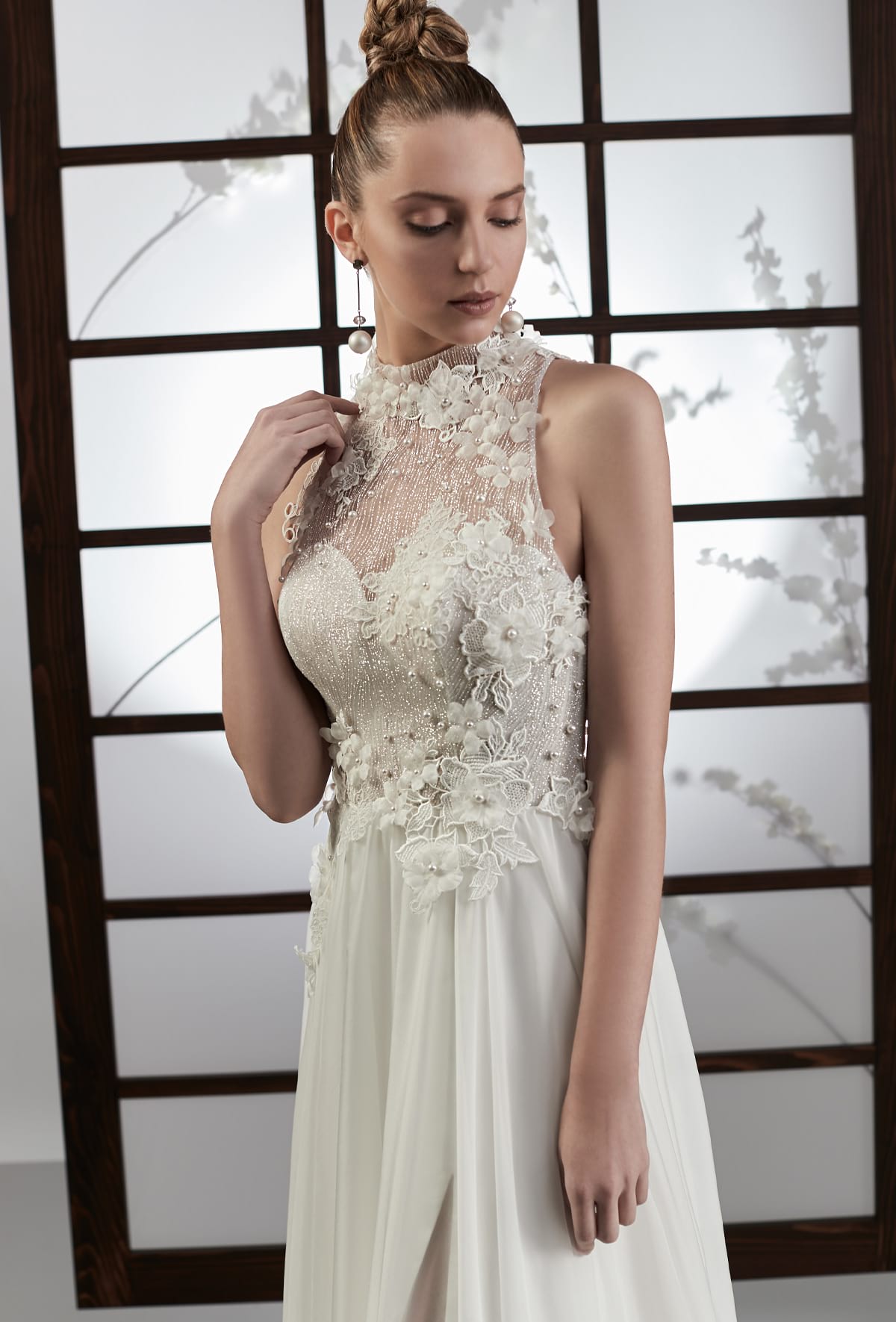 mysecret sposa corpino in tulle glitter lavorato con applicazioni di macramè e rebrodè