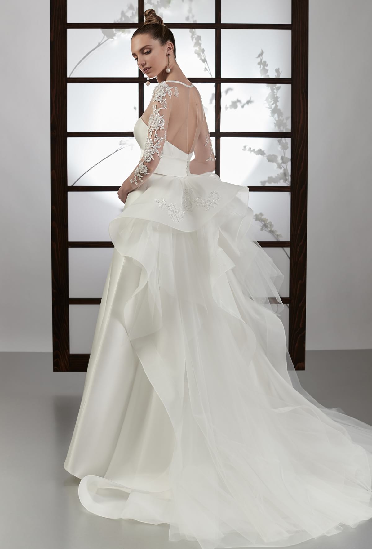 mysecret sposa voluminosa coda staccabile in organza in seta