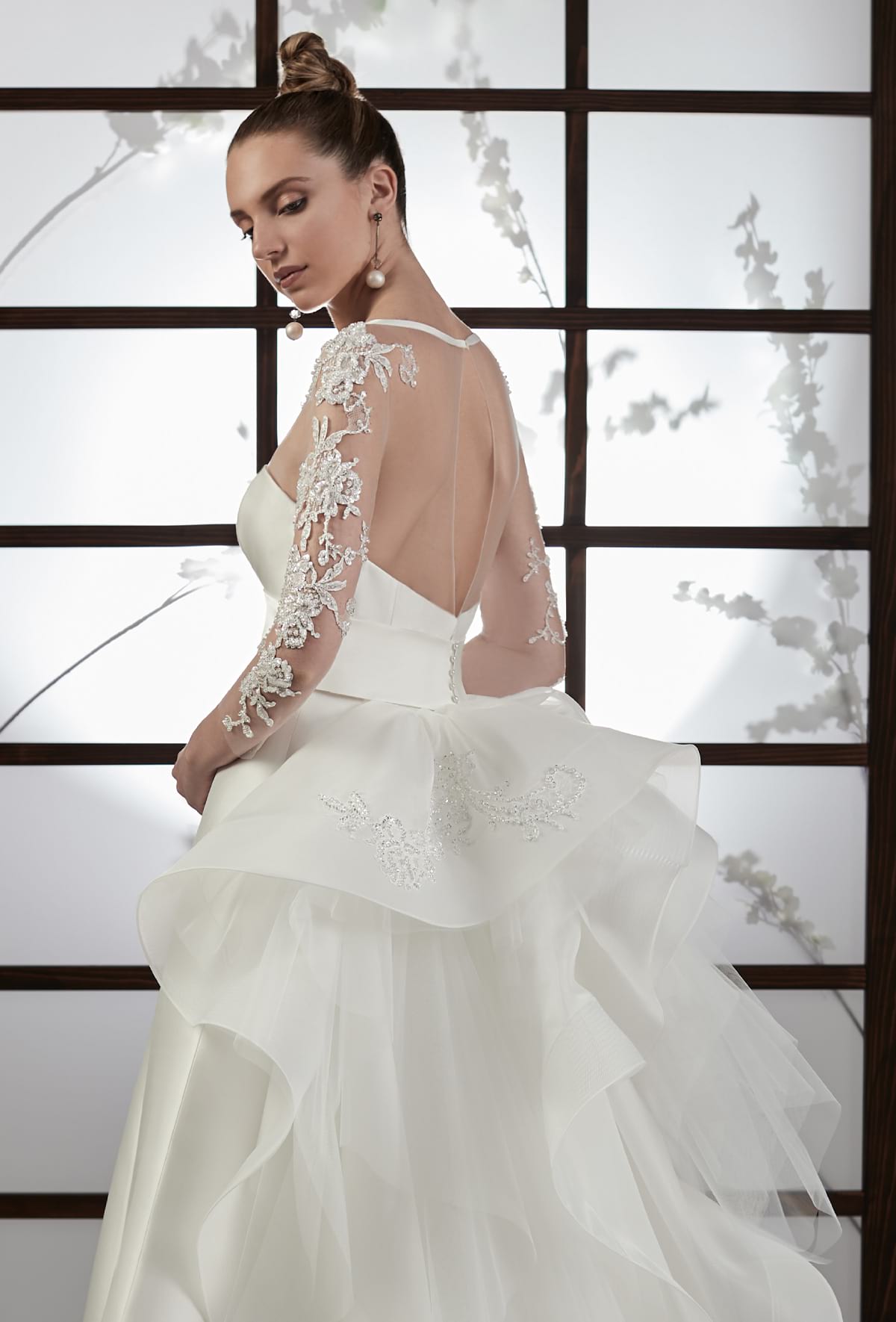 mysecret sposa coda in seta con crinoline laterali
