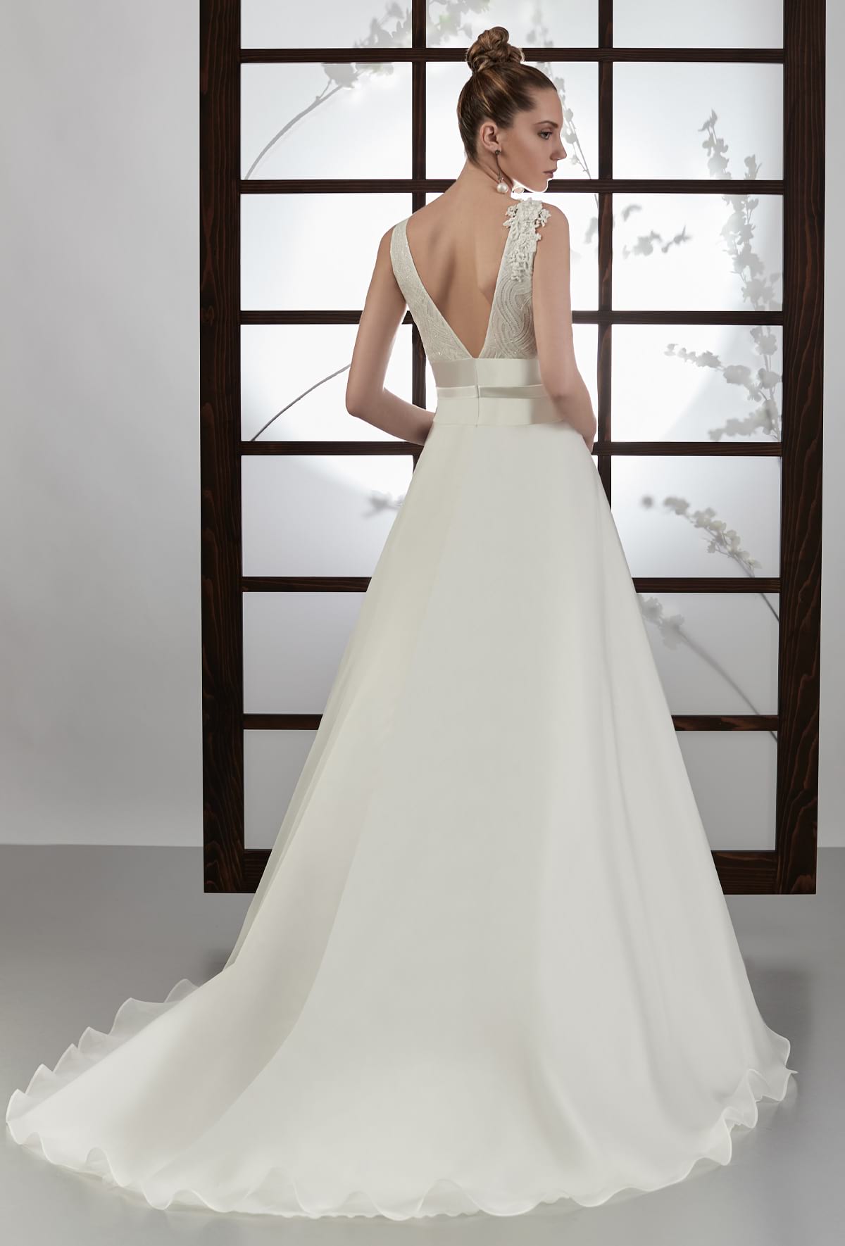 mysecret sposa abito semi ampio con taglio in vita in organza double