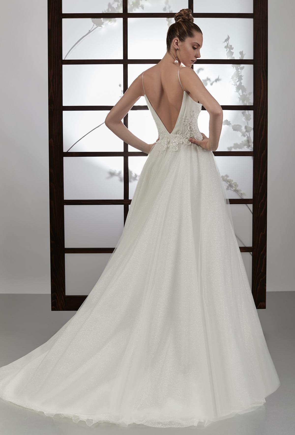 mysecret sposa abito da sposa semi ampio in glitter e tulle leggero