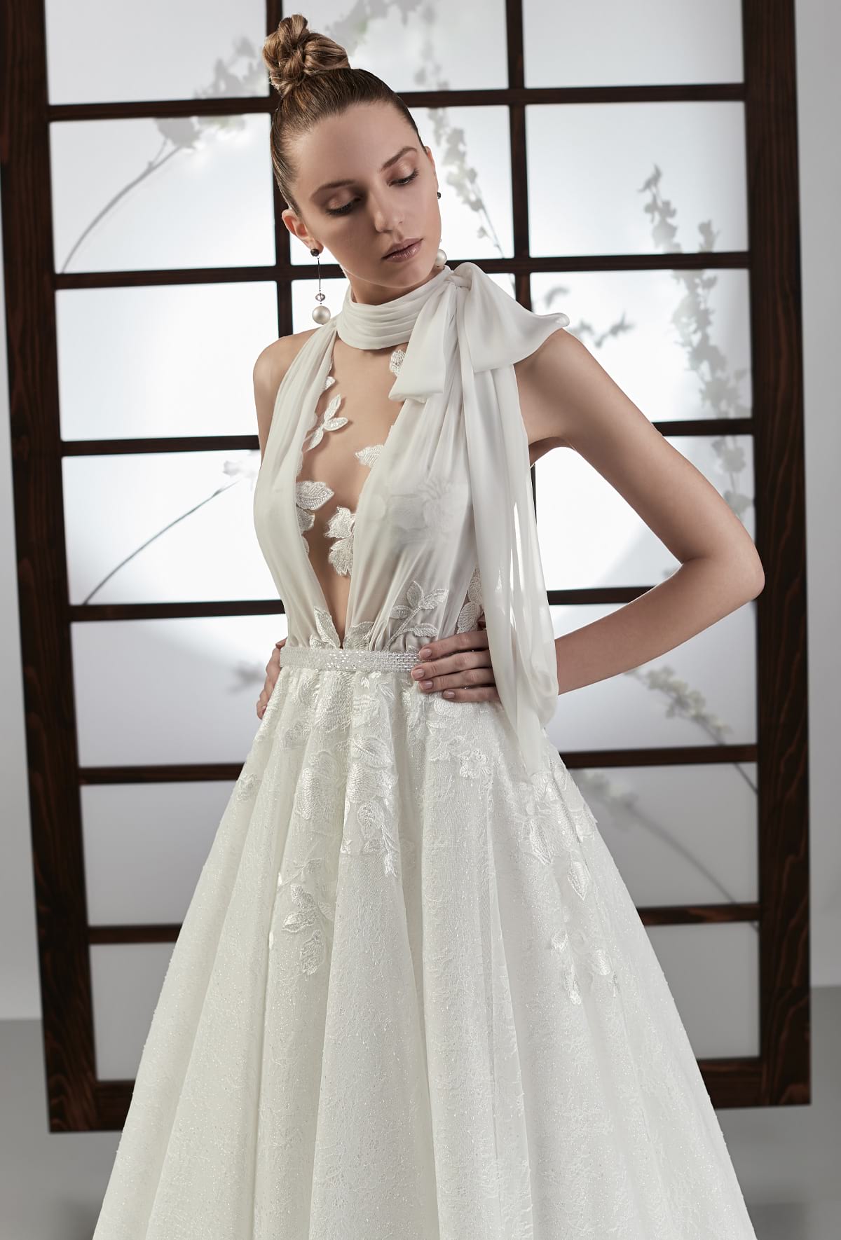 mysecret sposa abito da sposa scollo profondo in georgette
