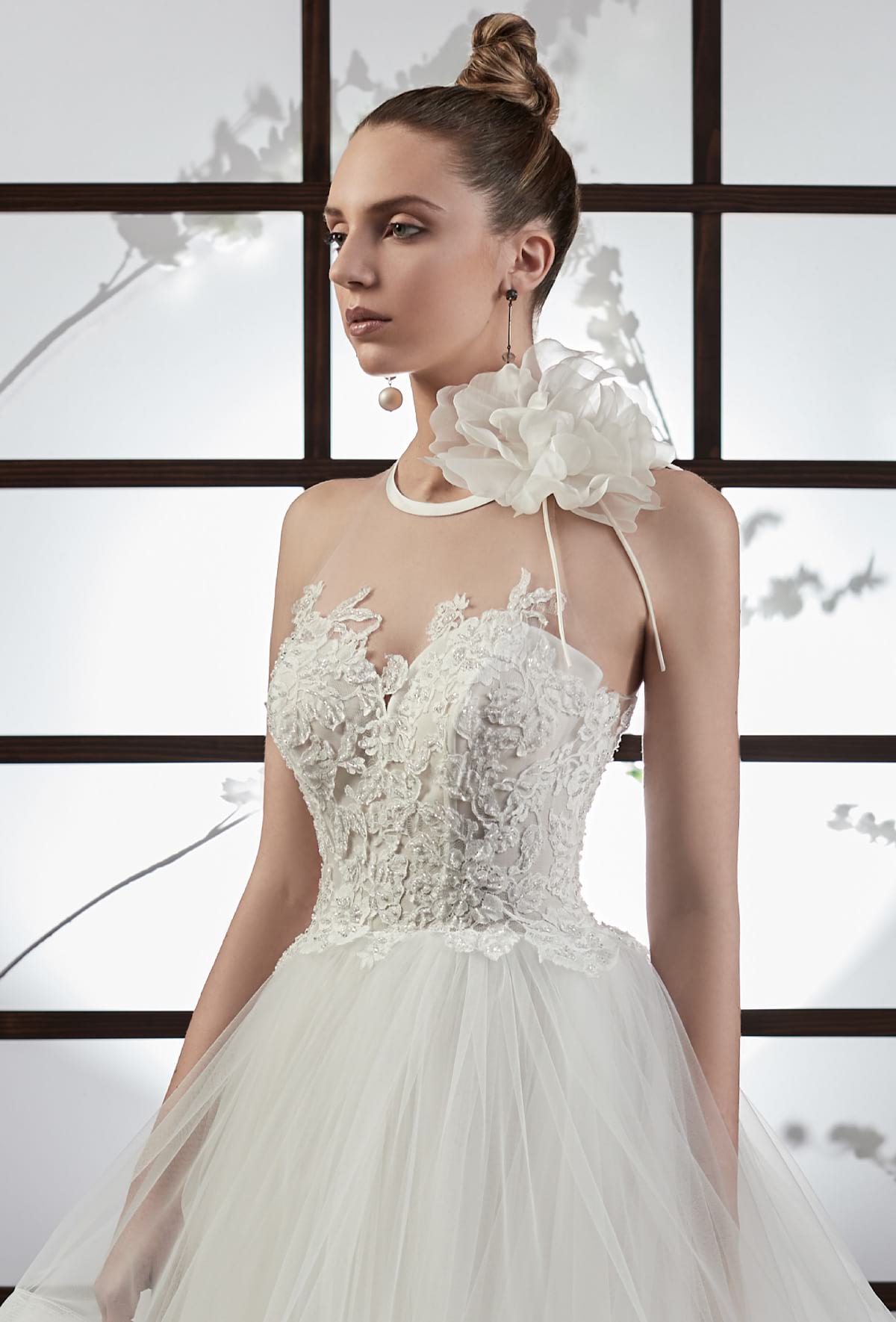 mysecret sposa corpino semitrasparente in pizzo francese ricamato a mano