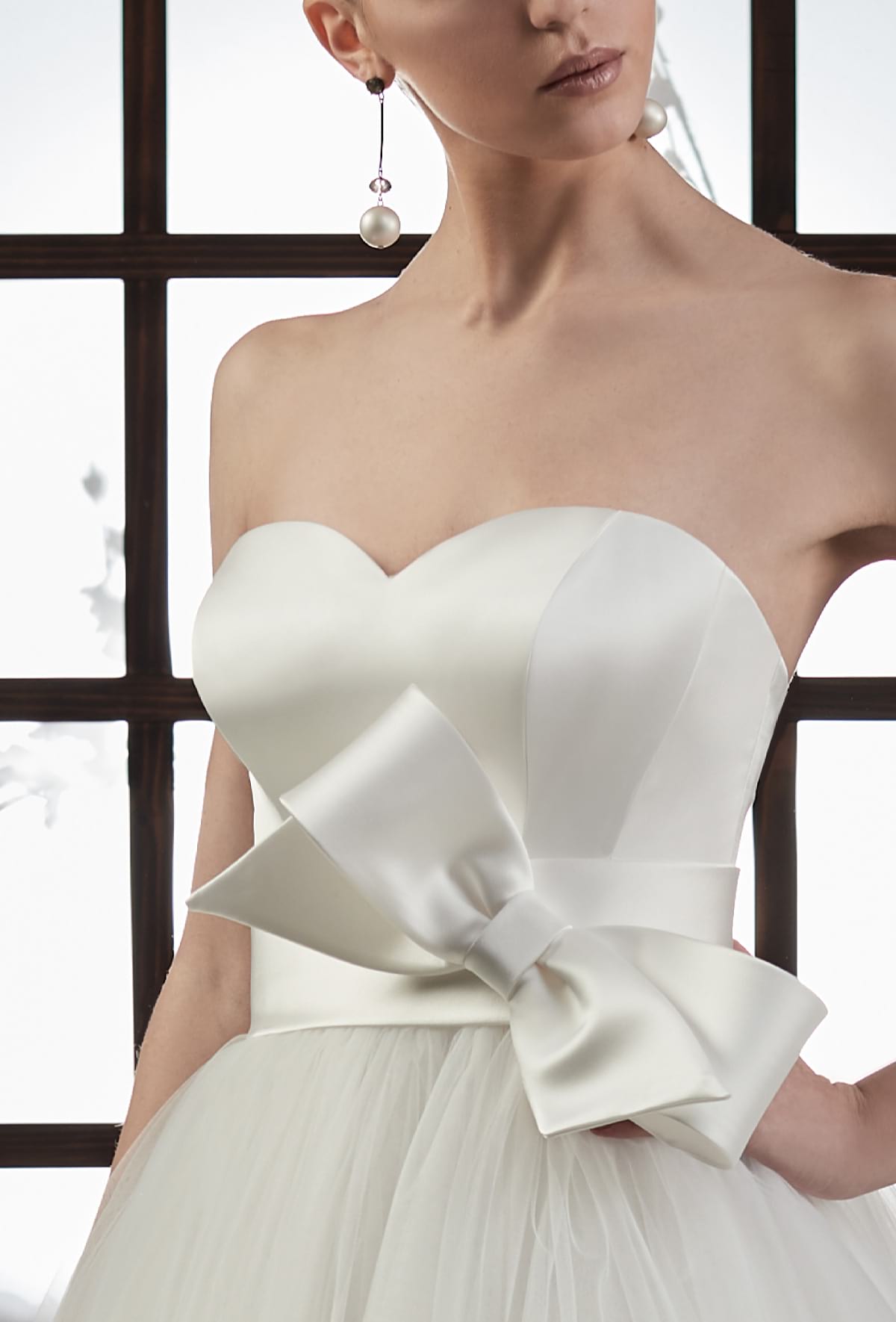 mysecret sposa corpino pulito in satin, cintura in vita con fiocco