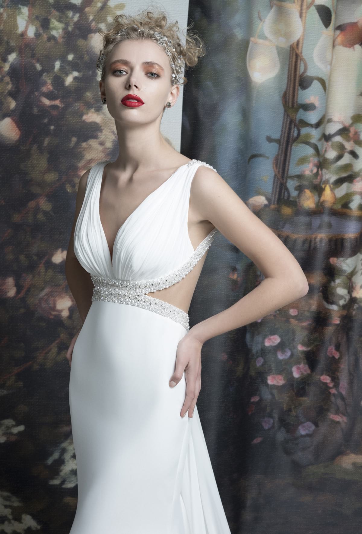 mysecret sposa abito con fascia interamente ricamata a mano con perle