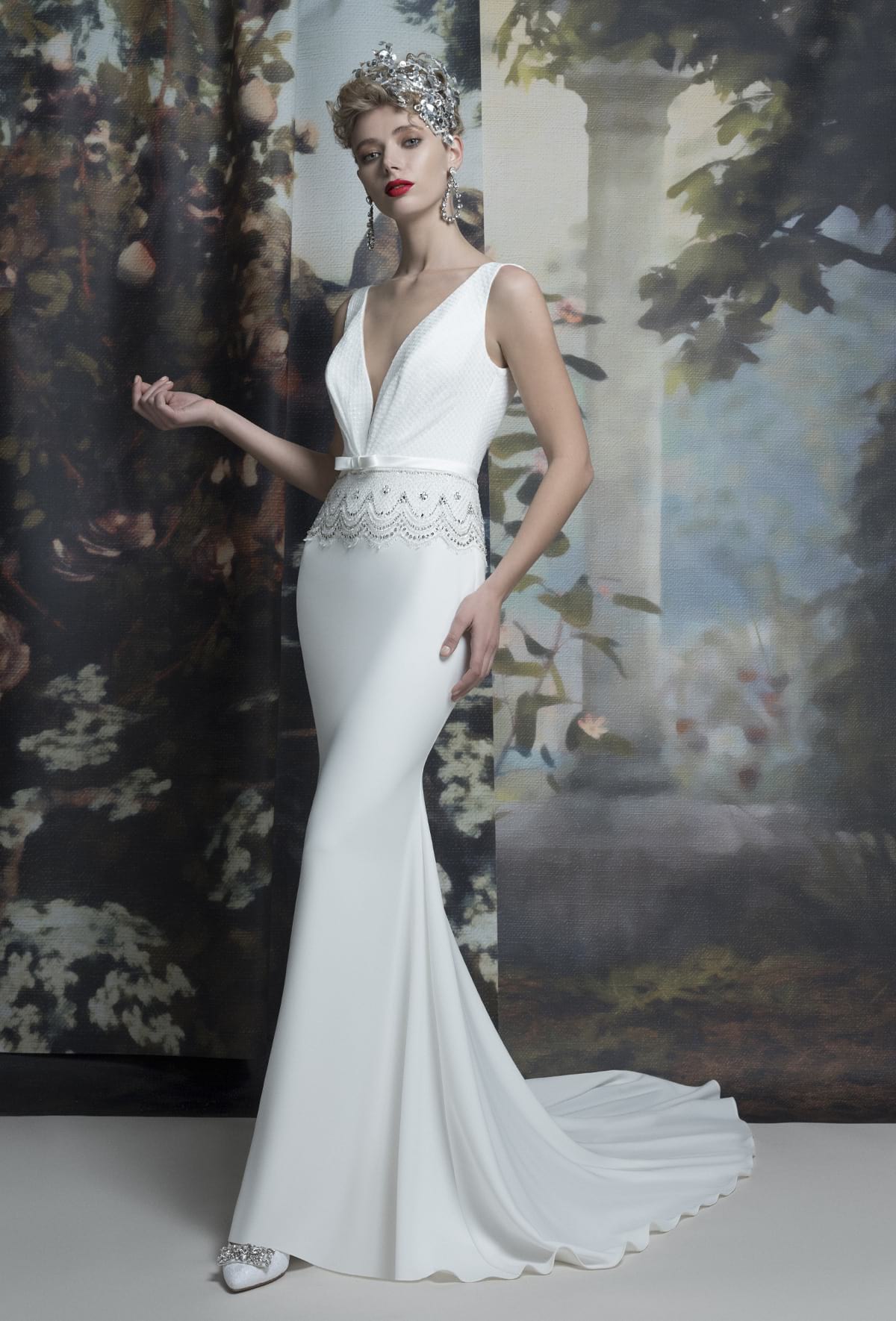 mysecret sposa abito da sposa a sirena elasticizzato bianco