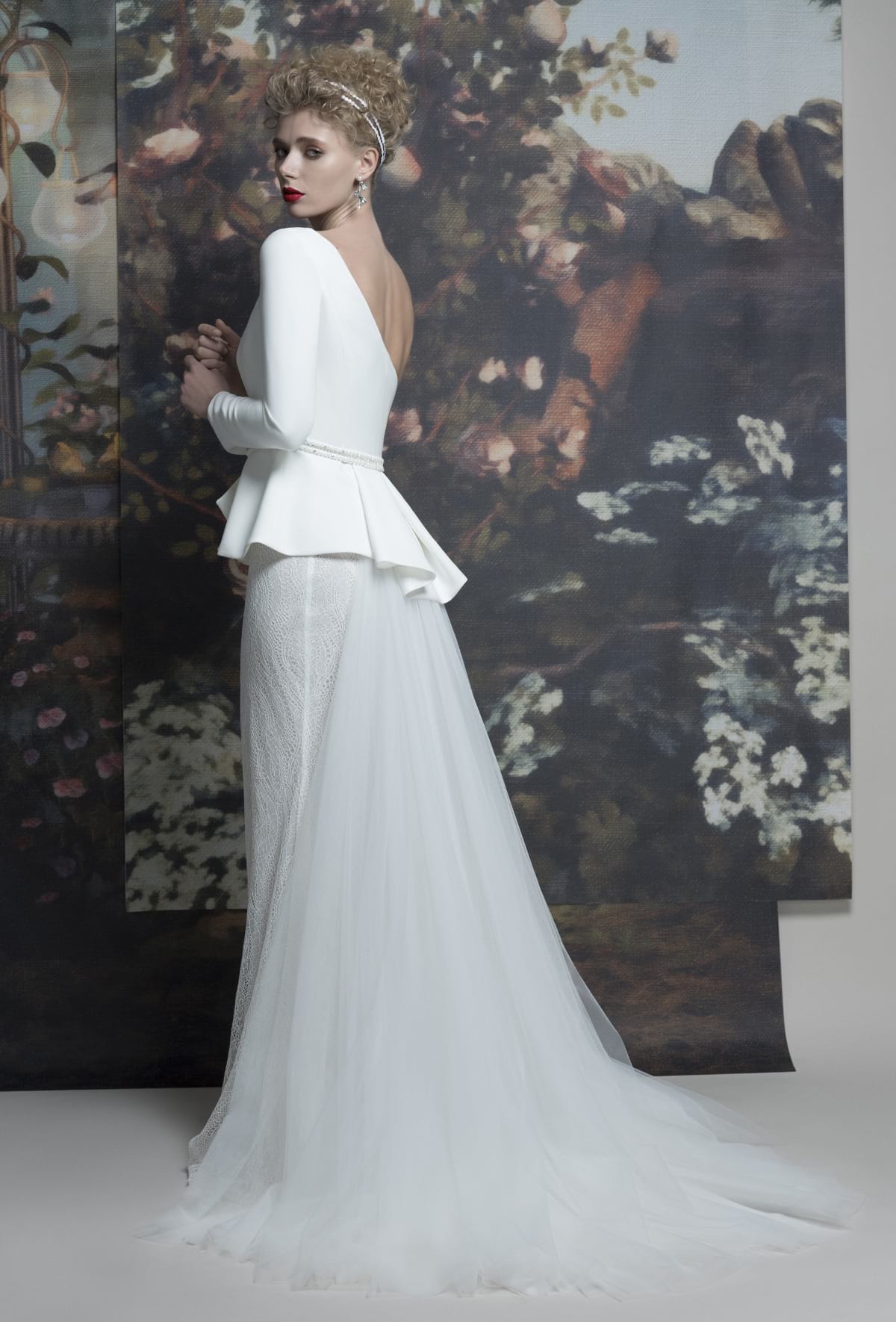 mysecret sposa abito composto da giacca monospalla in crepe elasticizzato