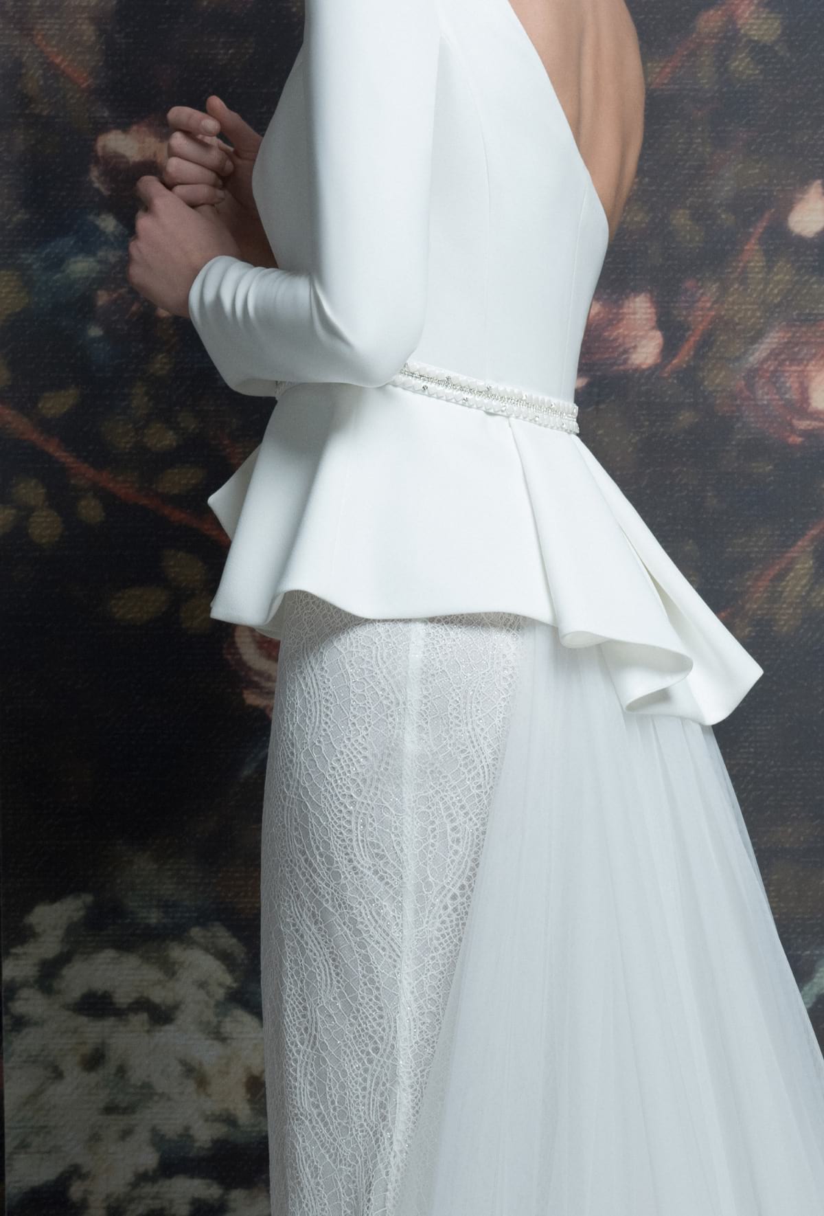 mysecret sposa abito da sposa con gonna in pizzo francese con effetto nude-look