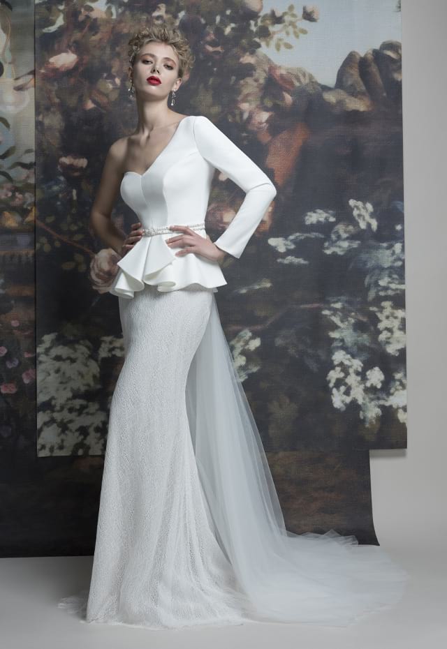 mysecret sposa abito da sposa due pezzi bianco in crepe elasticizzato