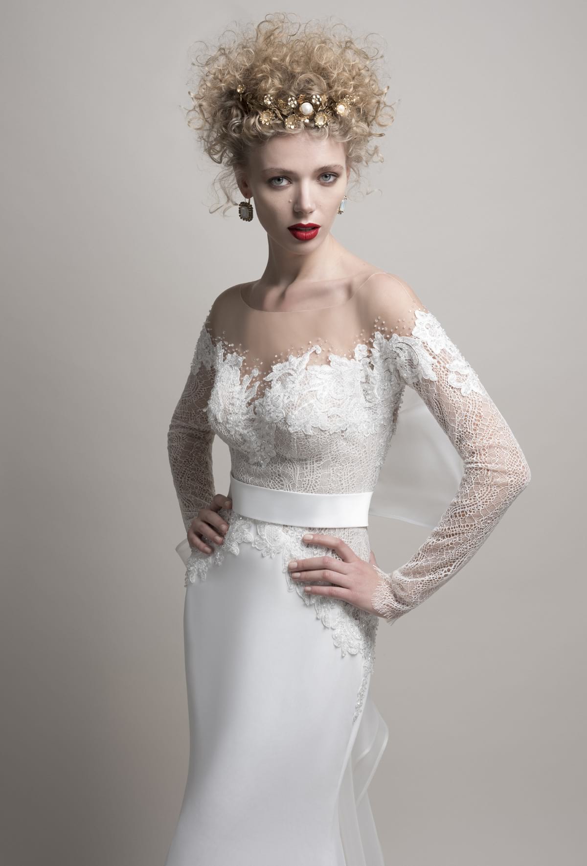 mysecret sposa abito scivolato con gonna a sirena in georgette