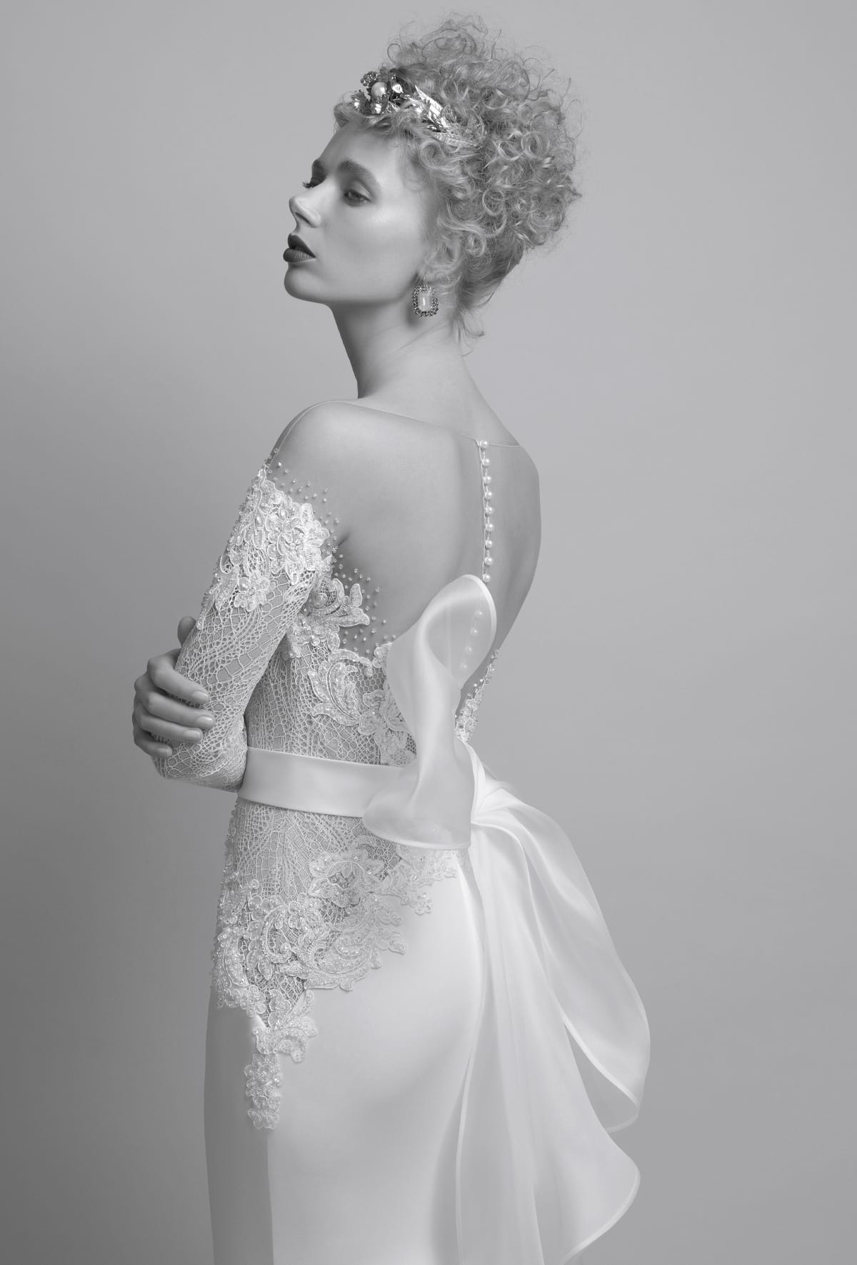 mysecret sposa abito da sposa cintura in satin con grande fiocco
