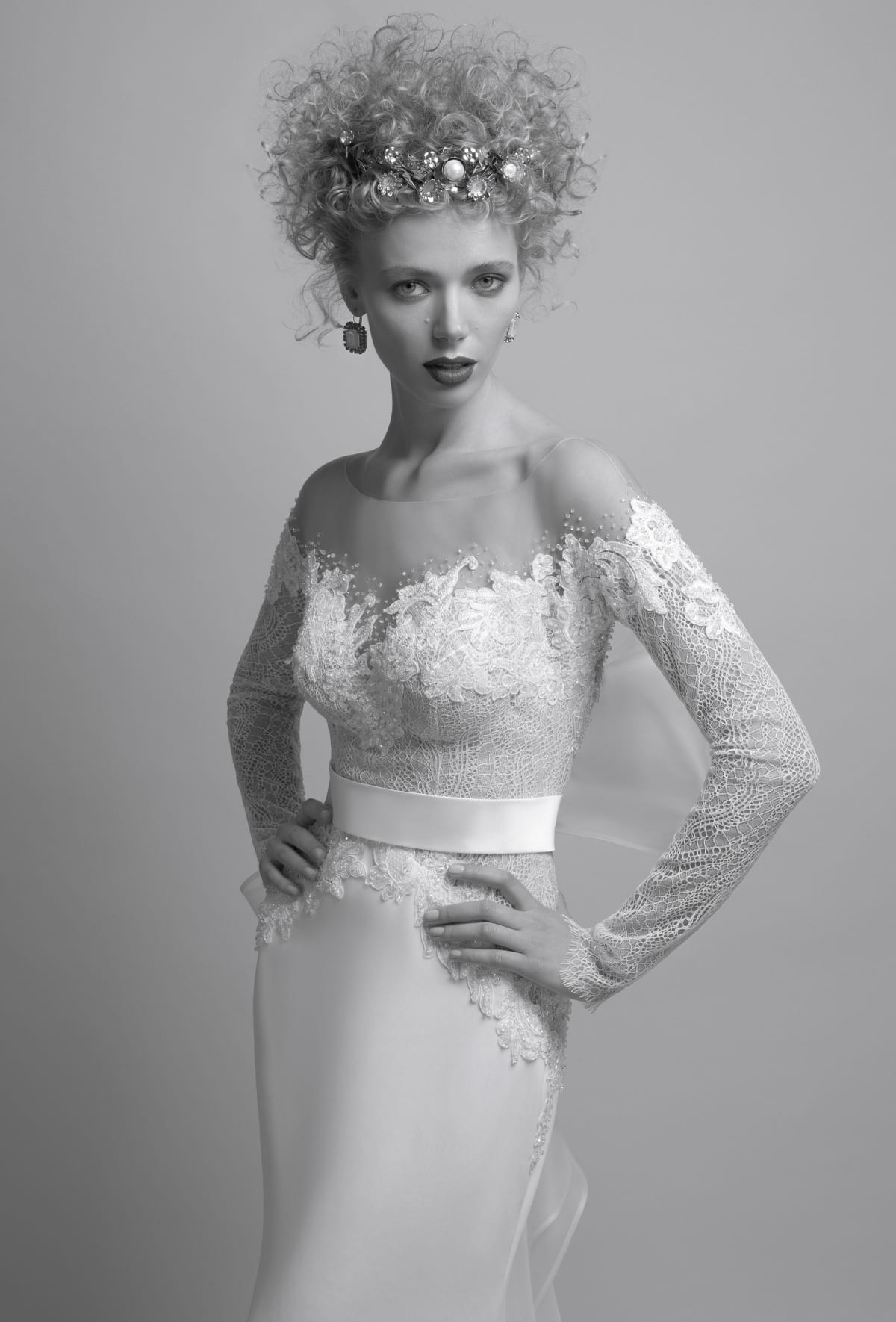mysecret sposa abito da sposa corpino impreziosito da pizzo francese ricamato a mano