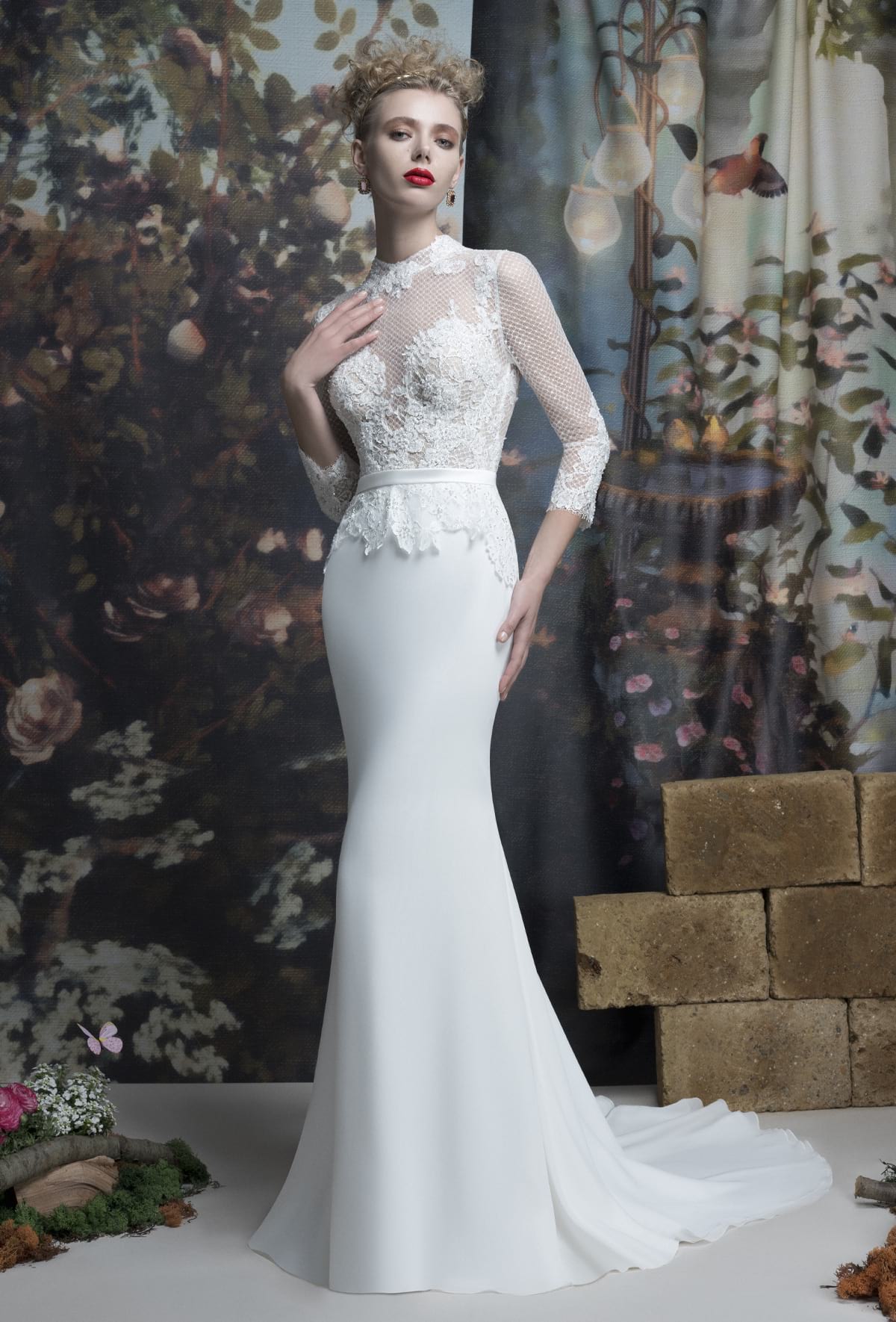 mysecret sposa abito da sposa con gonna in georgette removibile che nasconde una gonna a sirena