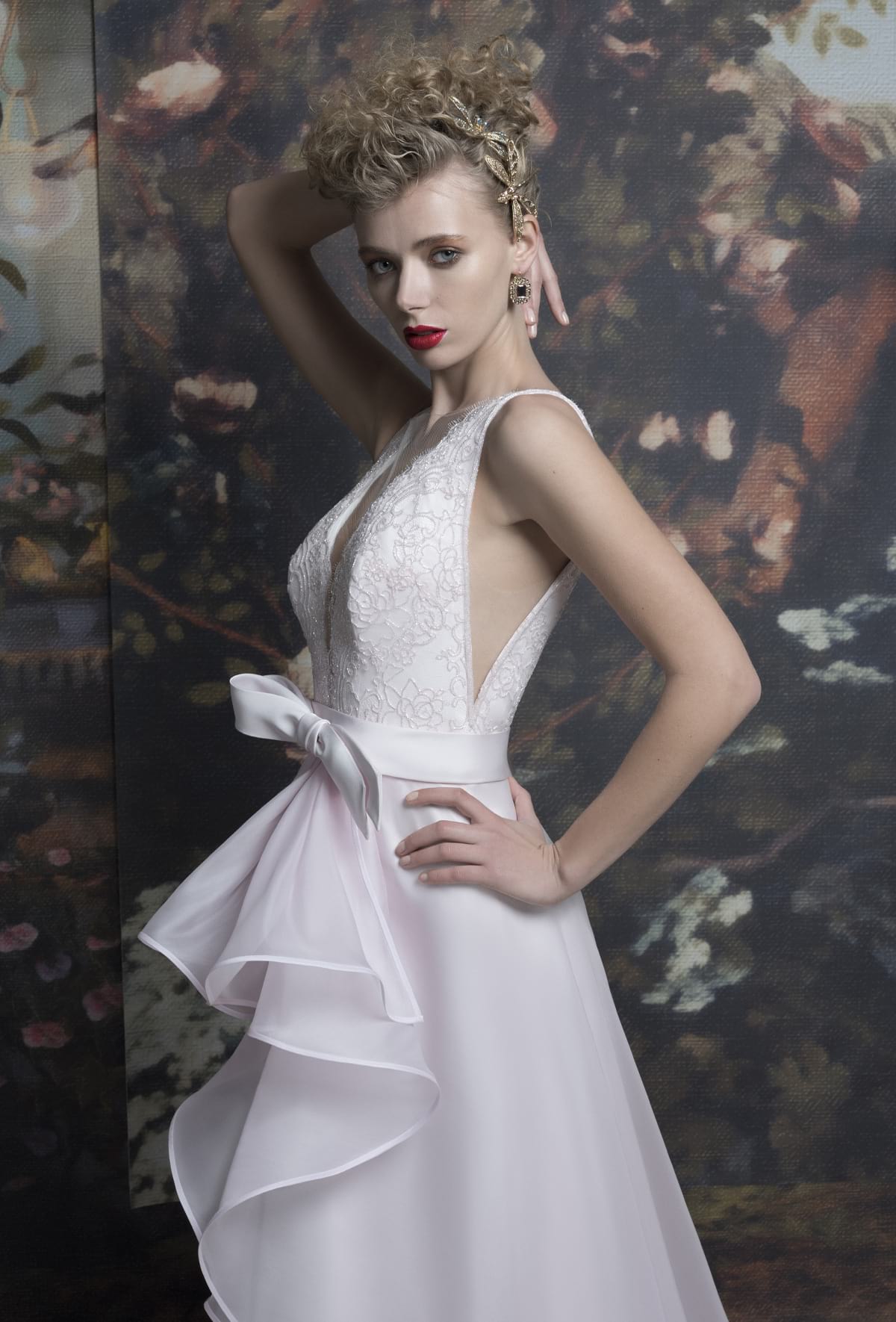 mysecret sposa abito scivolato in organza in seta rosa