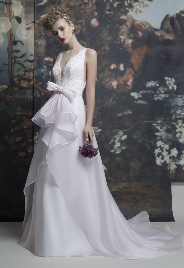 mysecret sposa abito da sposa scivolato in organza rosa