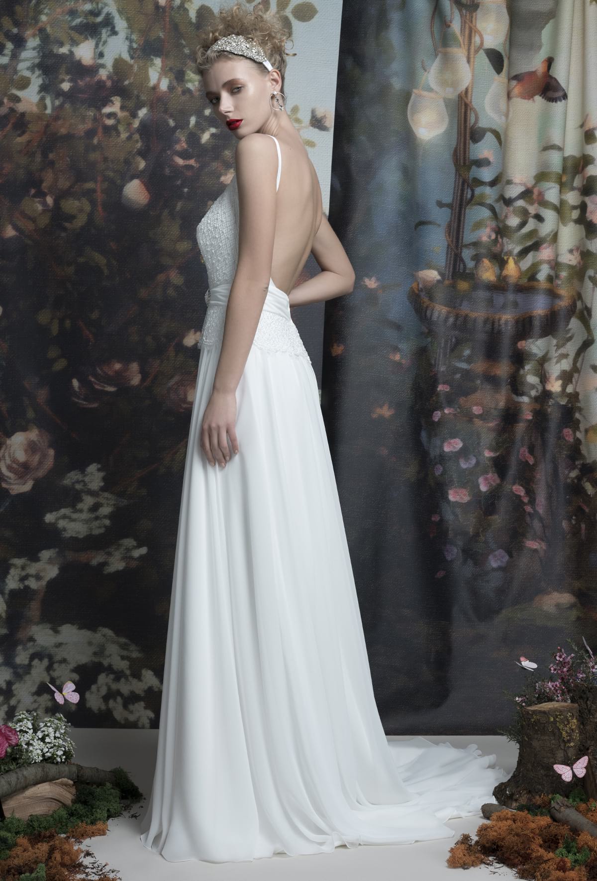 mysecret sposa abito scivolato con ampia gonna in georgette