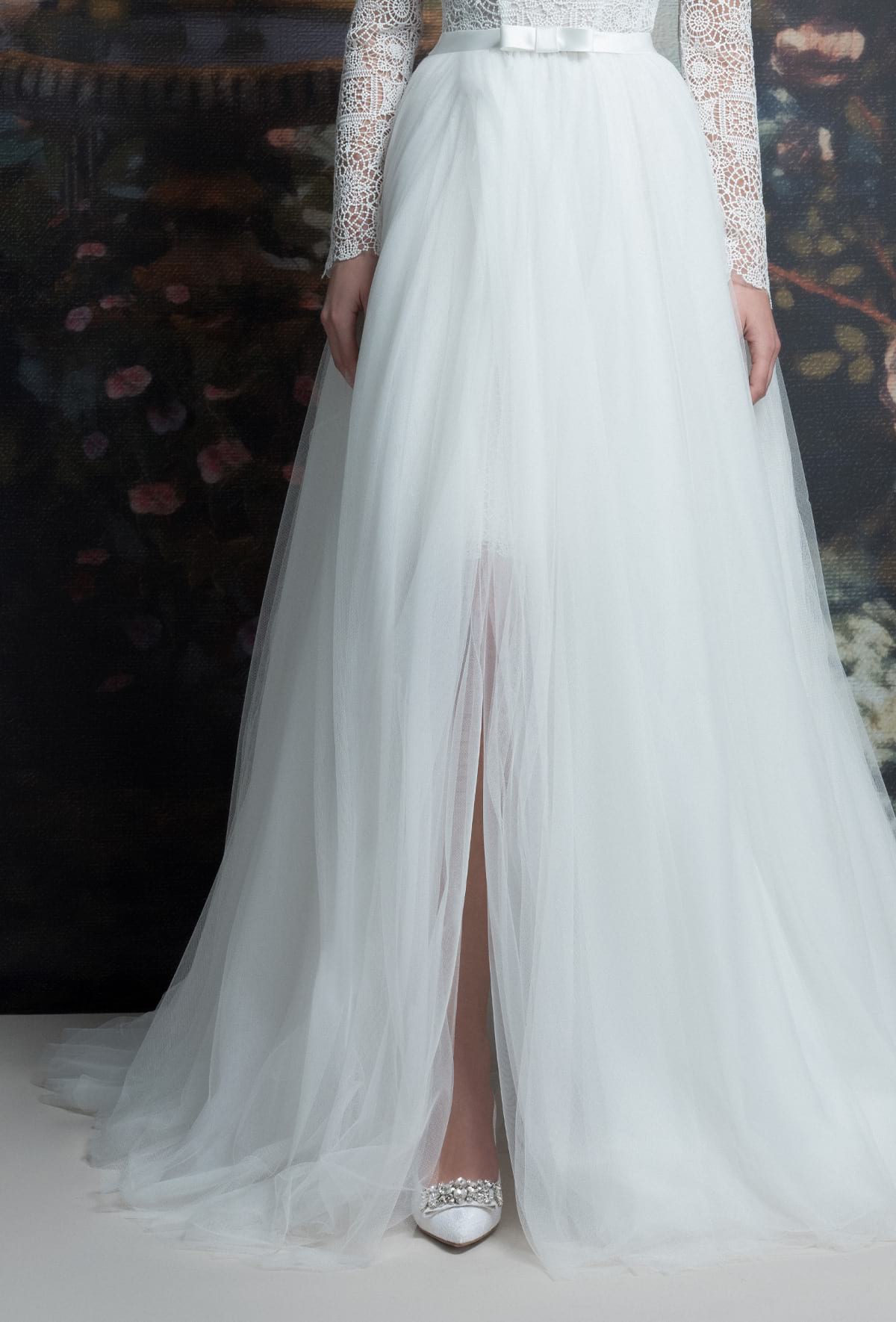 mysecret sposa abito due pezzi con sopragonna in soffice tulle