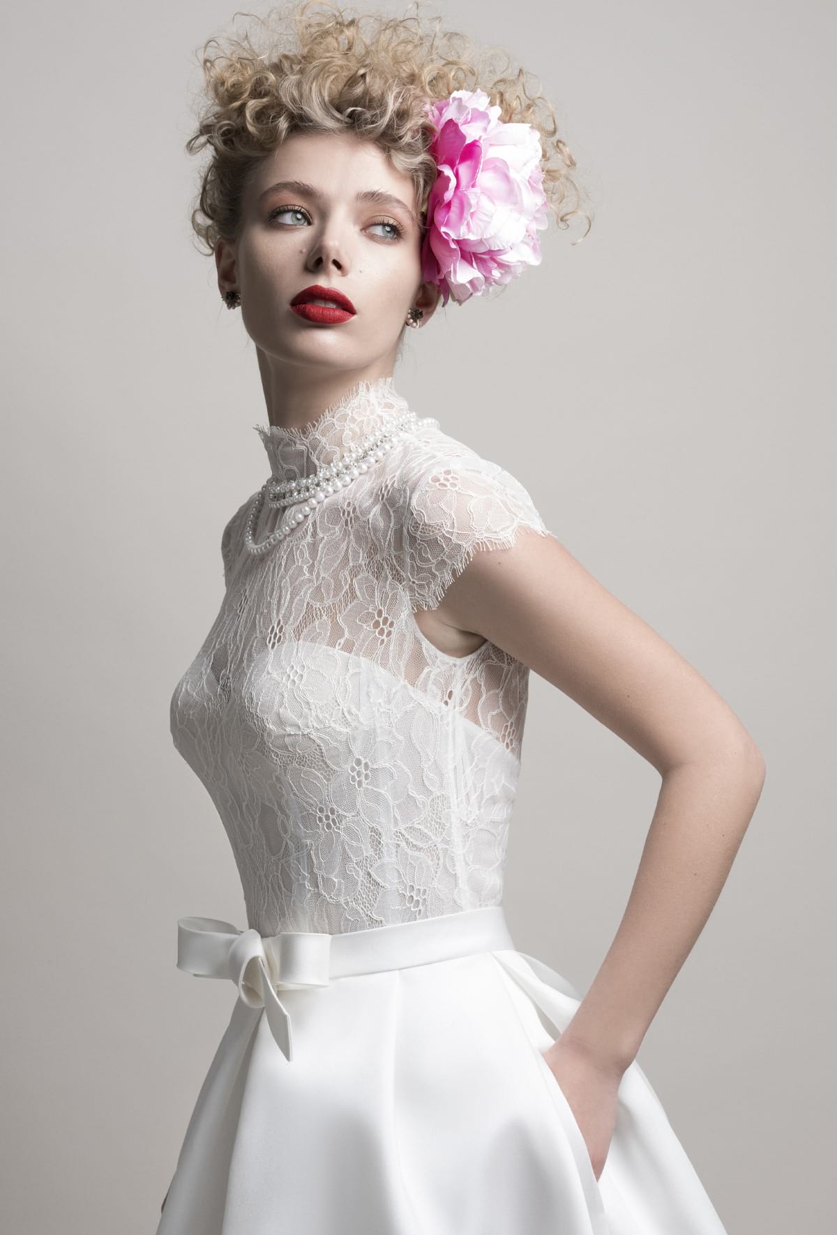 mysecret sposa abito con corpino in leggero pizzo chantilly