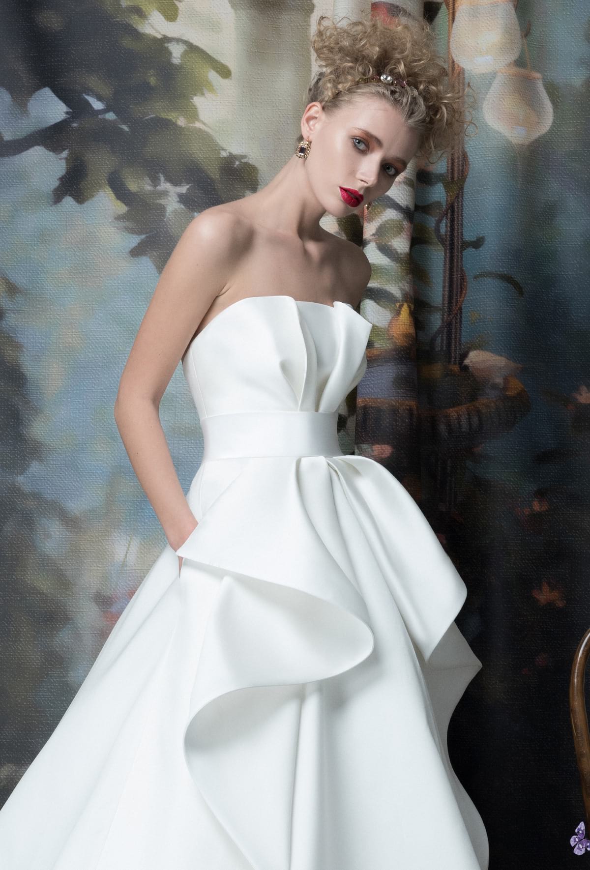 mysecret sposa abito ampio in organza mikado bianco