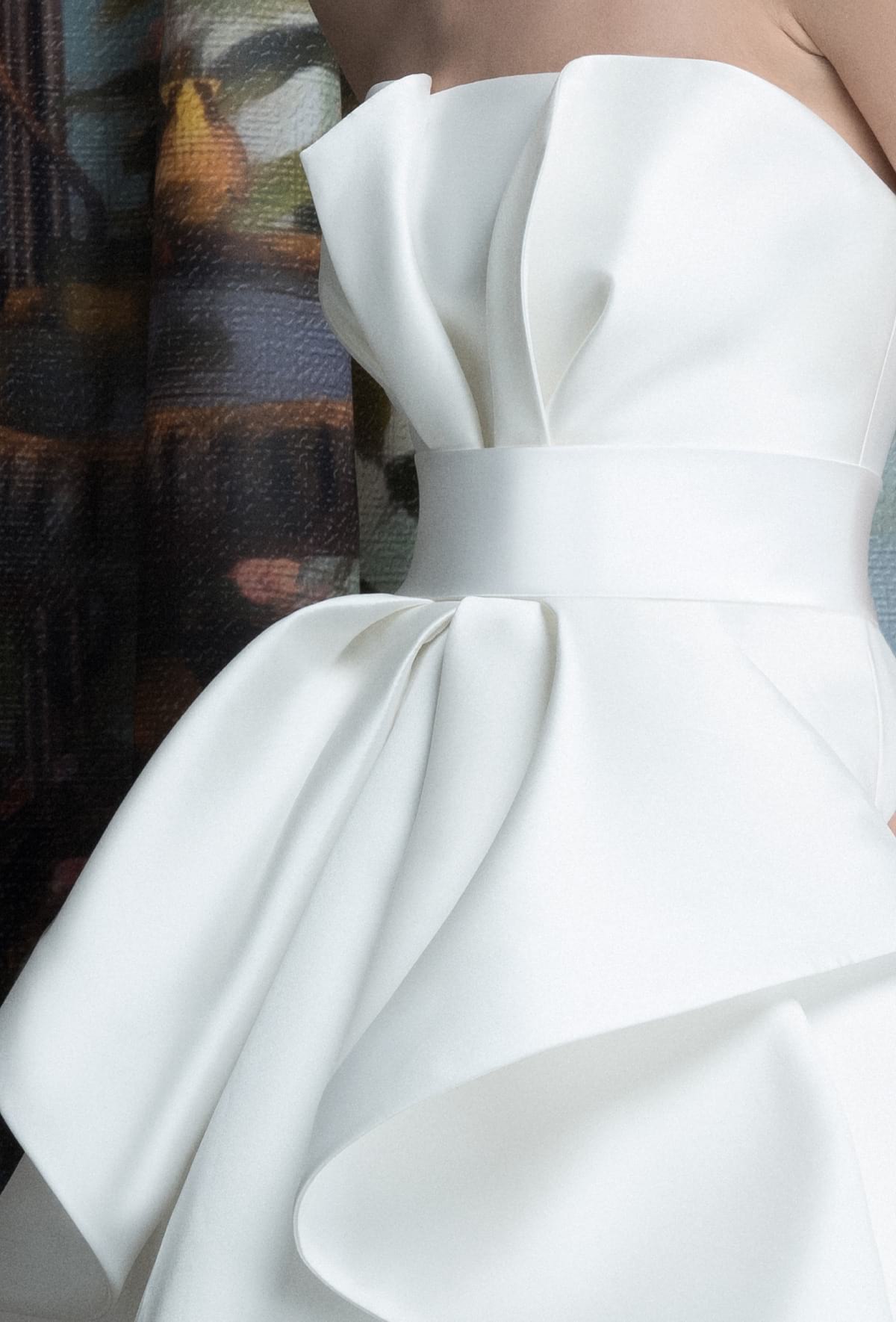 mysecret sposa abito con volant sul davanti della gonna e del corpino