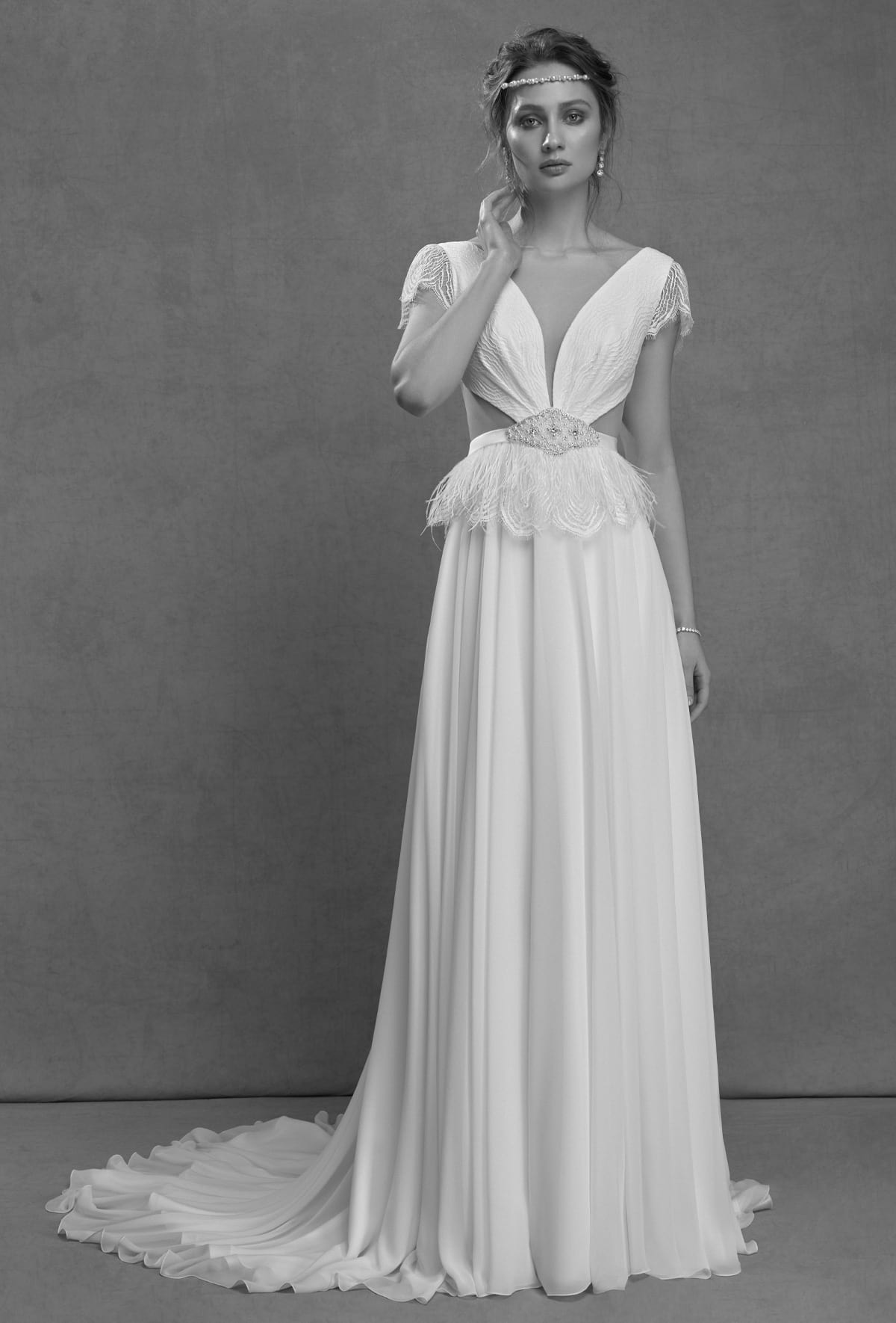 mysecret sposa abito da sposa con pizzo francese ricamato a mano