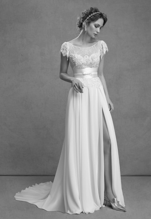 mysecret sposa abito da sposa scivolato in leggerissimo voile di seta