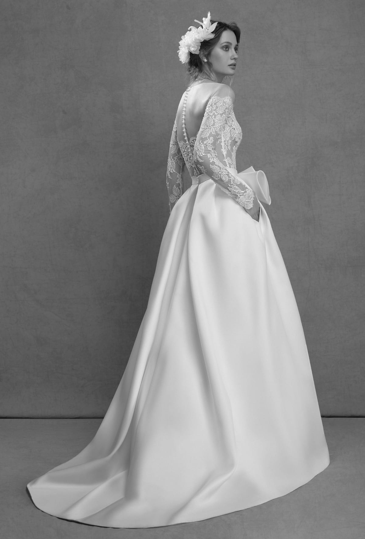 mysecret sposa abito da sposa romantico con fiori e gonna in mikado