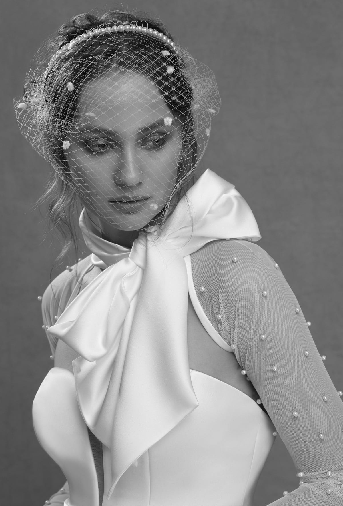 mysecret sposa maniche in tulle con perle