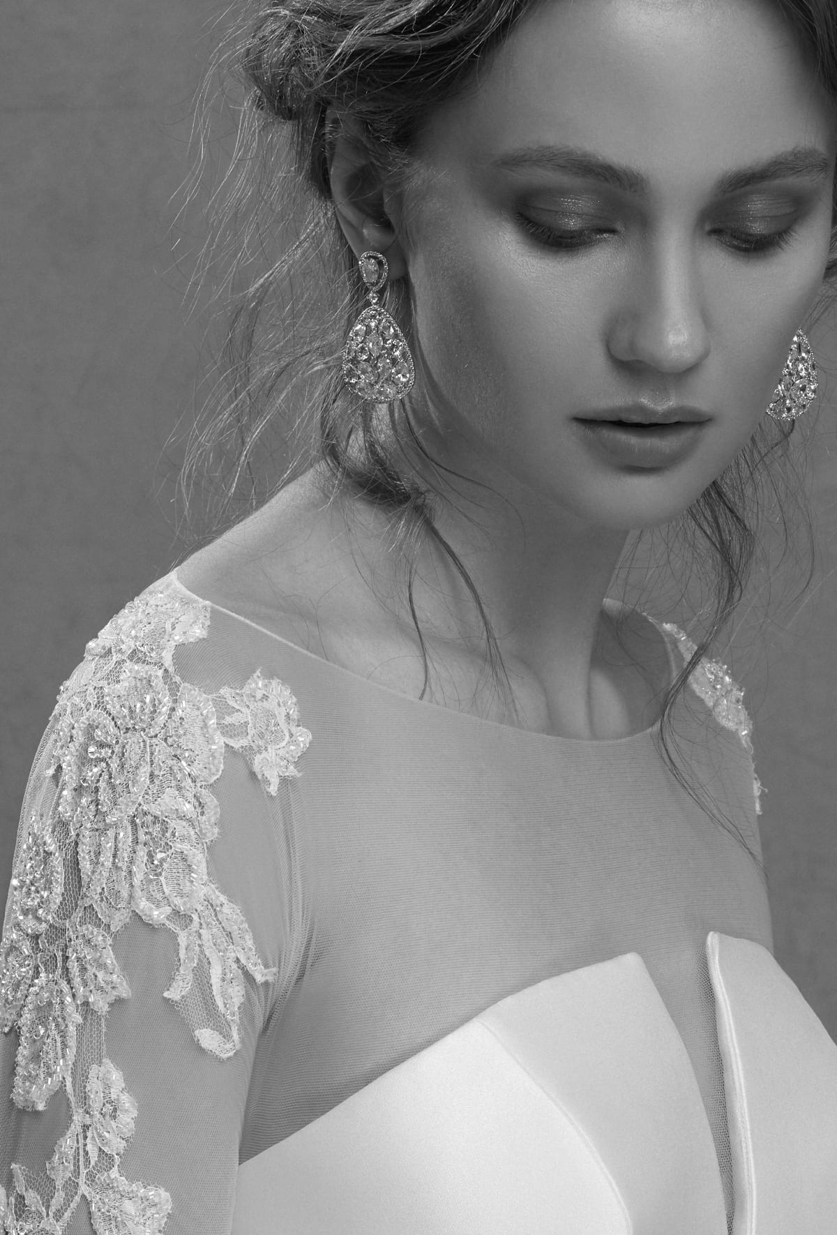 mysecret sposa maglia con maniche lunghe con applicazioni di pizzo