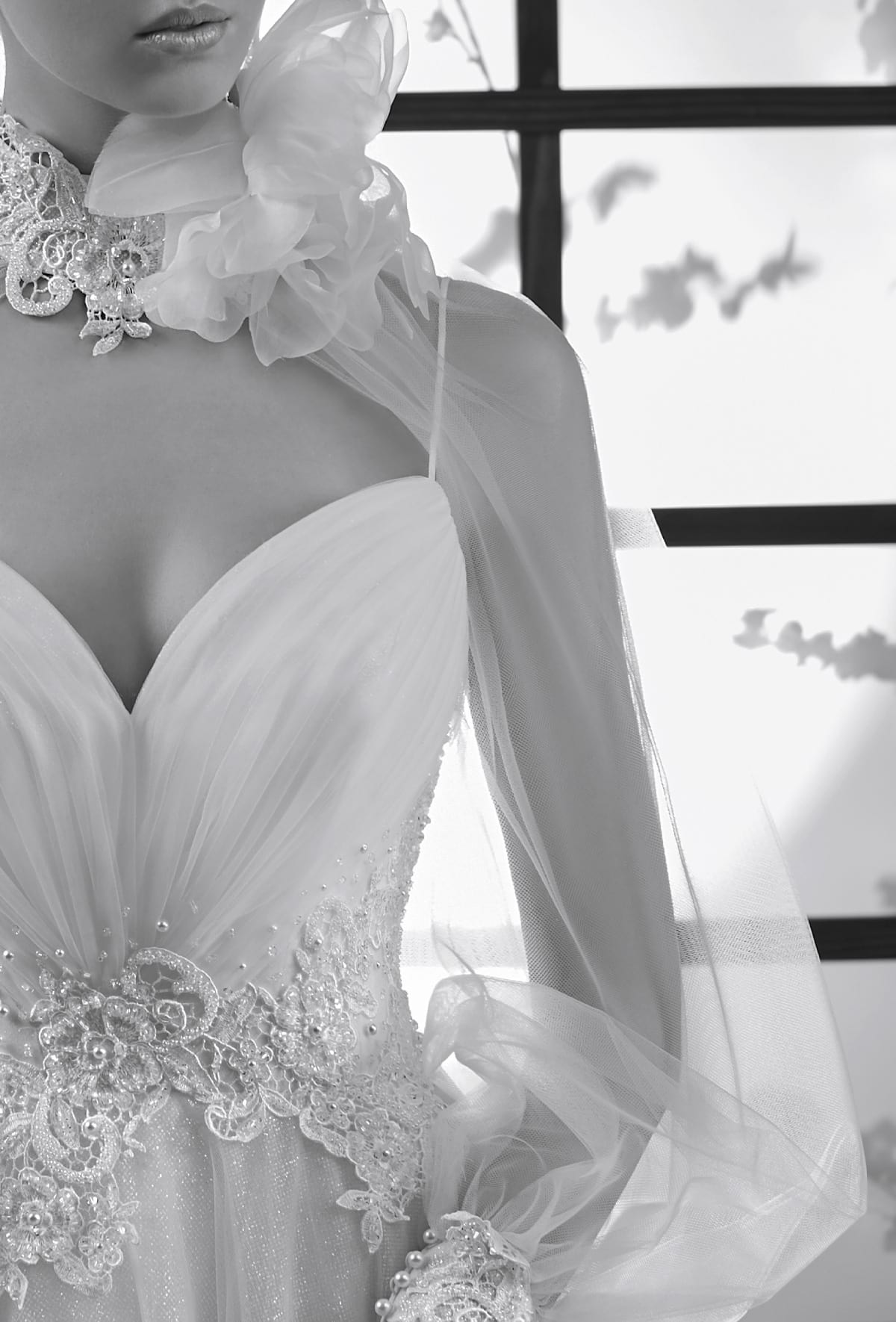 mysecret sposa romantico fiore laterale su collo abito da sposa