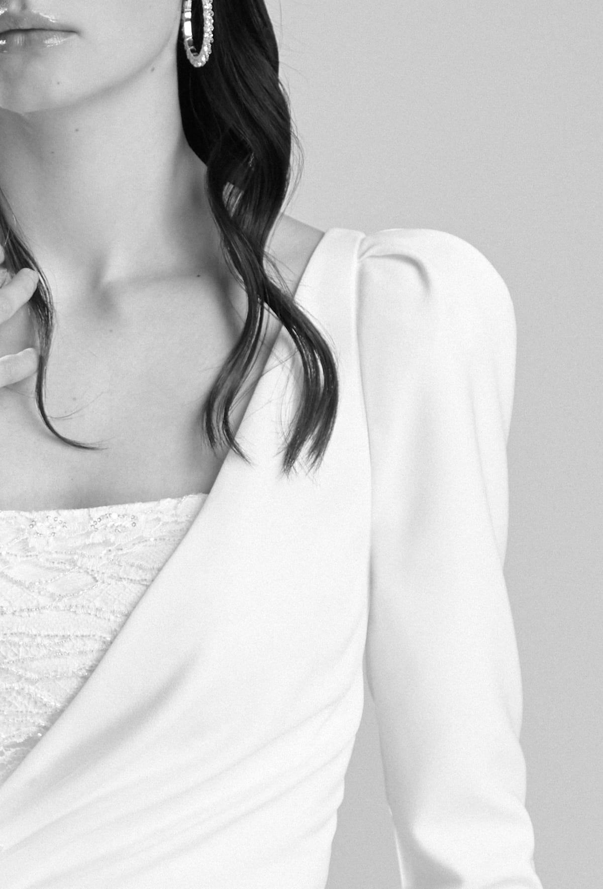 mysecret sposa abito da sposa a sirena con bolerino monospalla staccabile