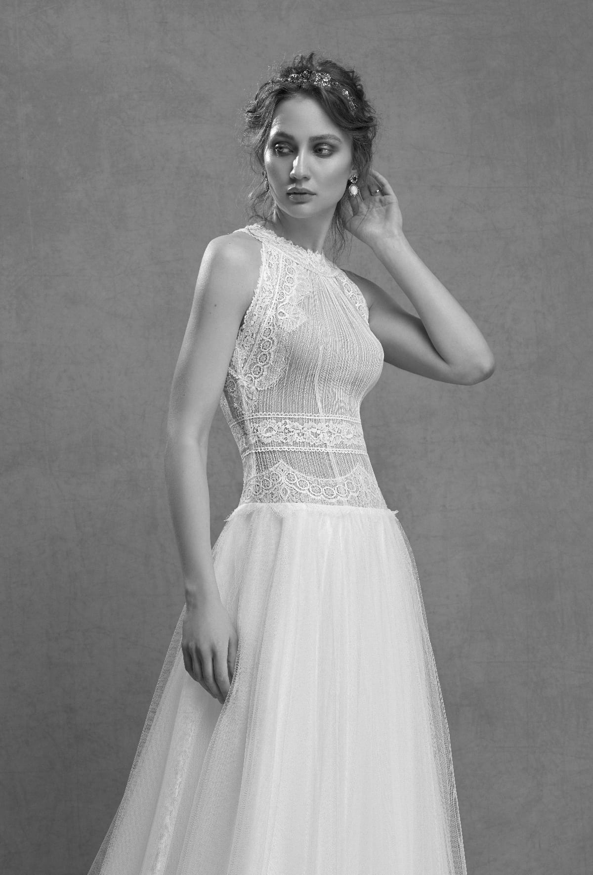 mysecret sposa abito da sposa scivolato la gonna è arricciata e realizzata in tulle mano seta