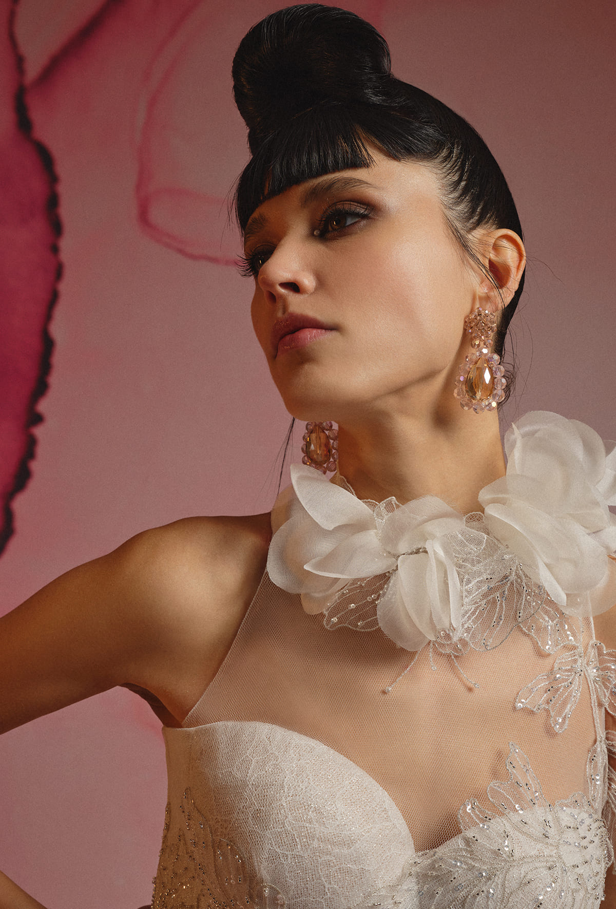 Dress with chantilly lace bodice - 23112-4