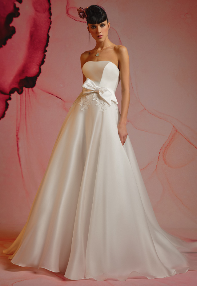 mysecret sposa Ampio abito in organza satin in pura seta 2023