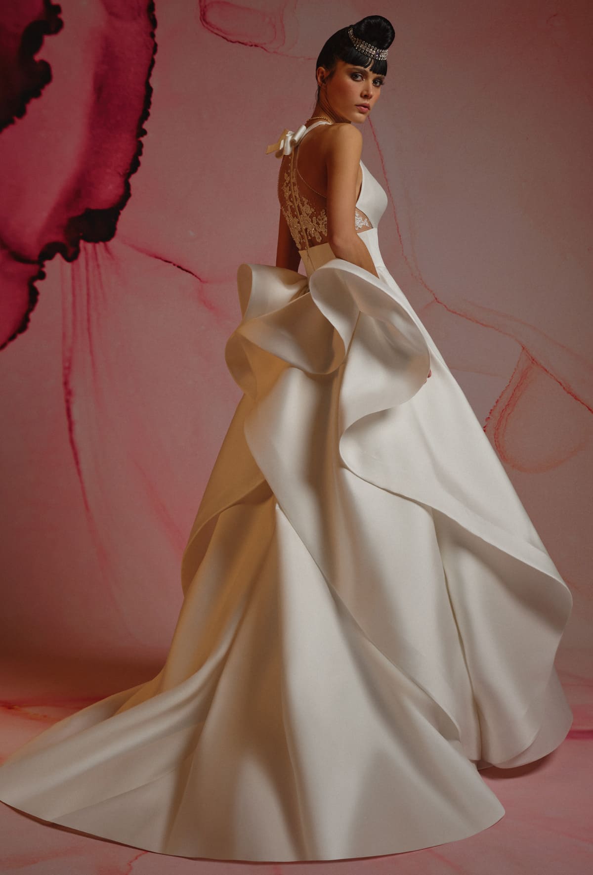 Wide quadruple organza dress - 23121-2