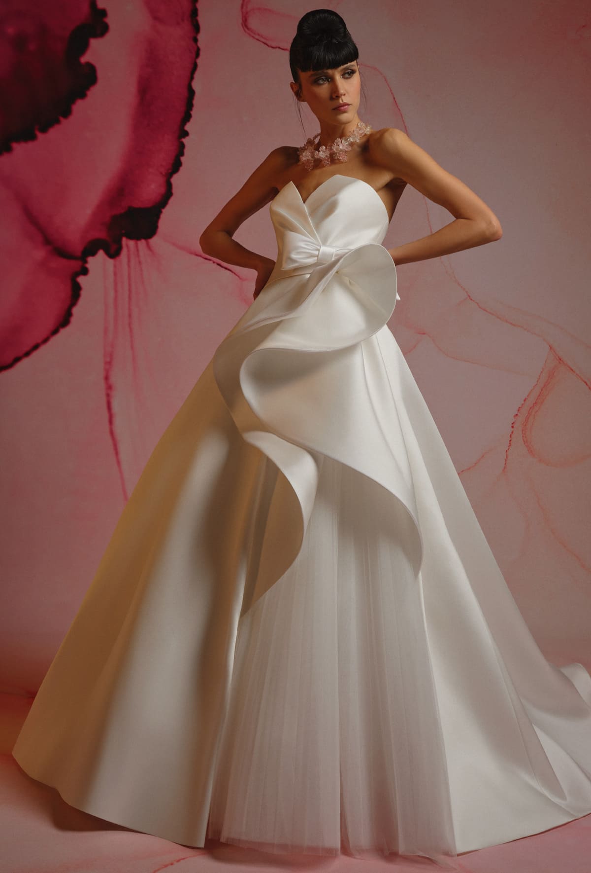 Wedding dress with a sophisticated - 23122-1
