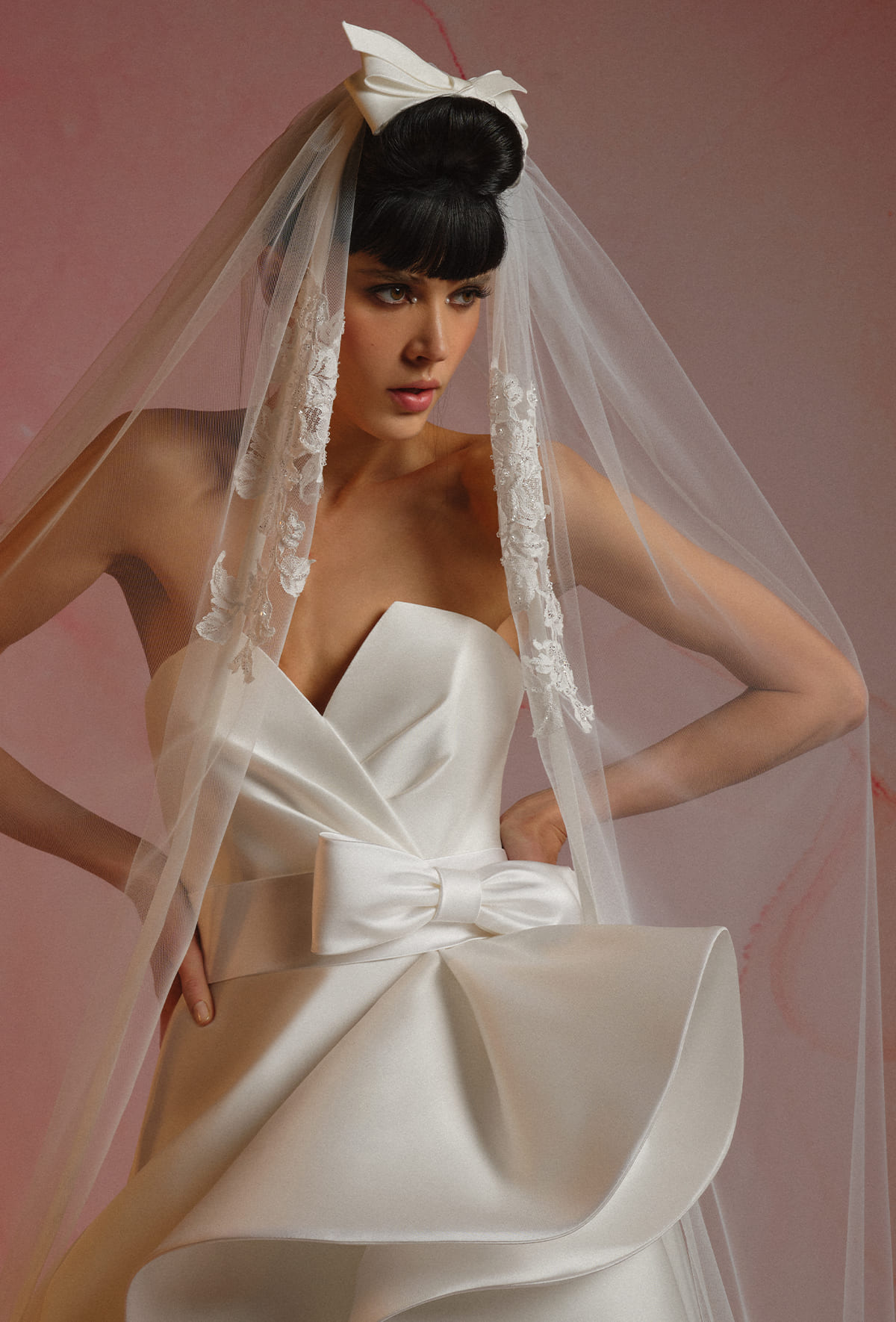 Wedding dress with a sophisticated - 23122-3