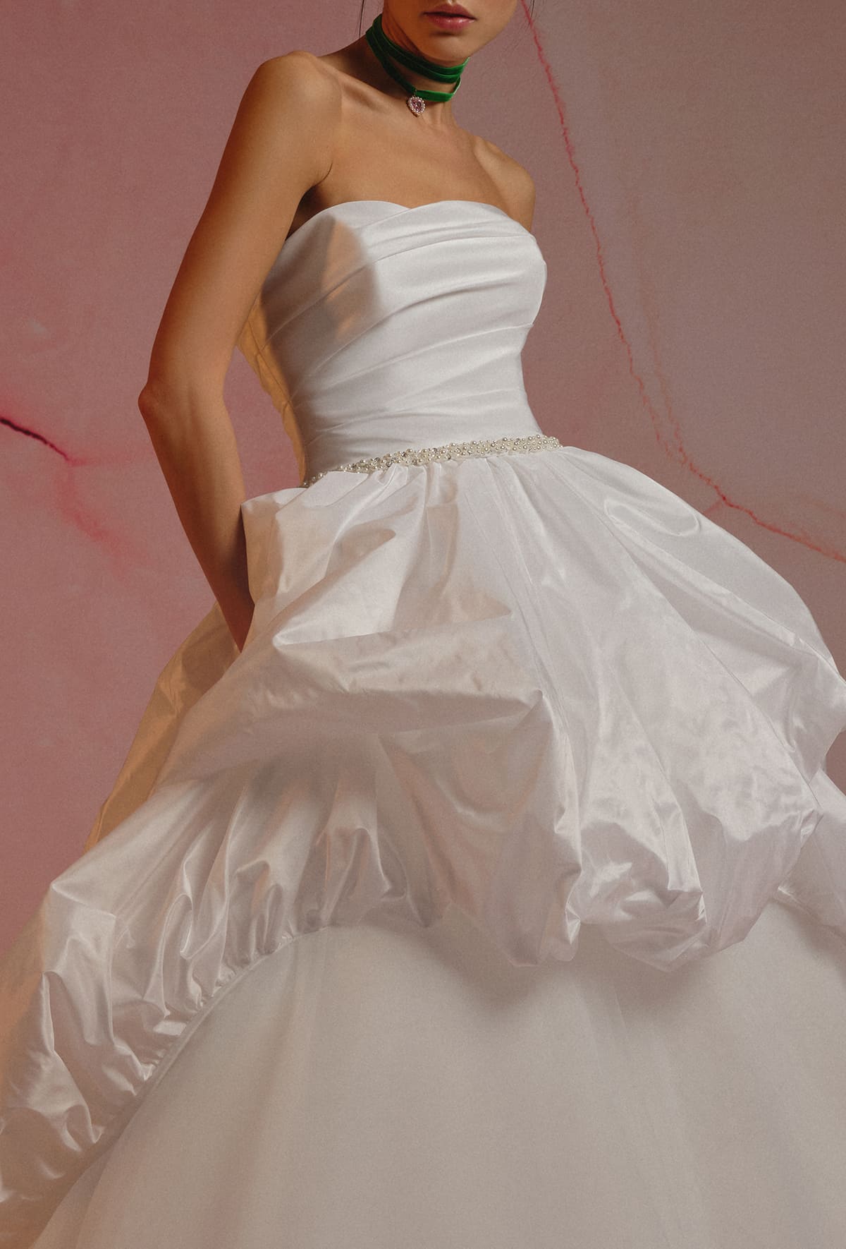 Modern taffeta dress - 23123-4